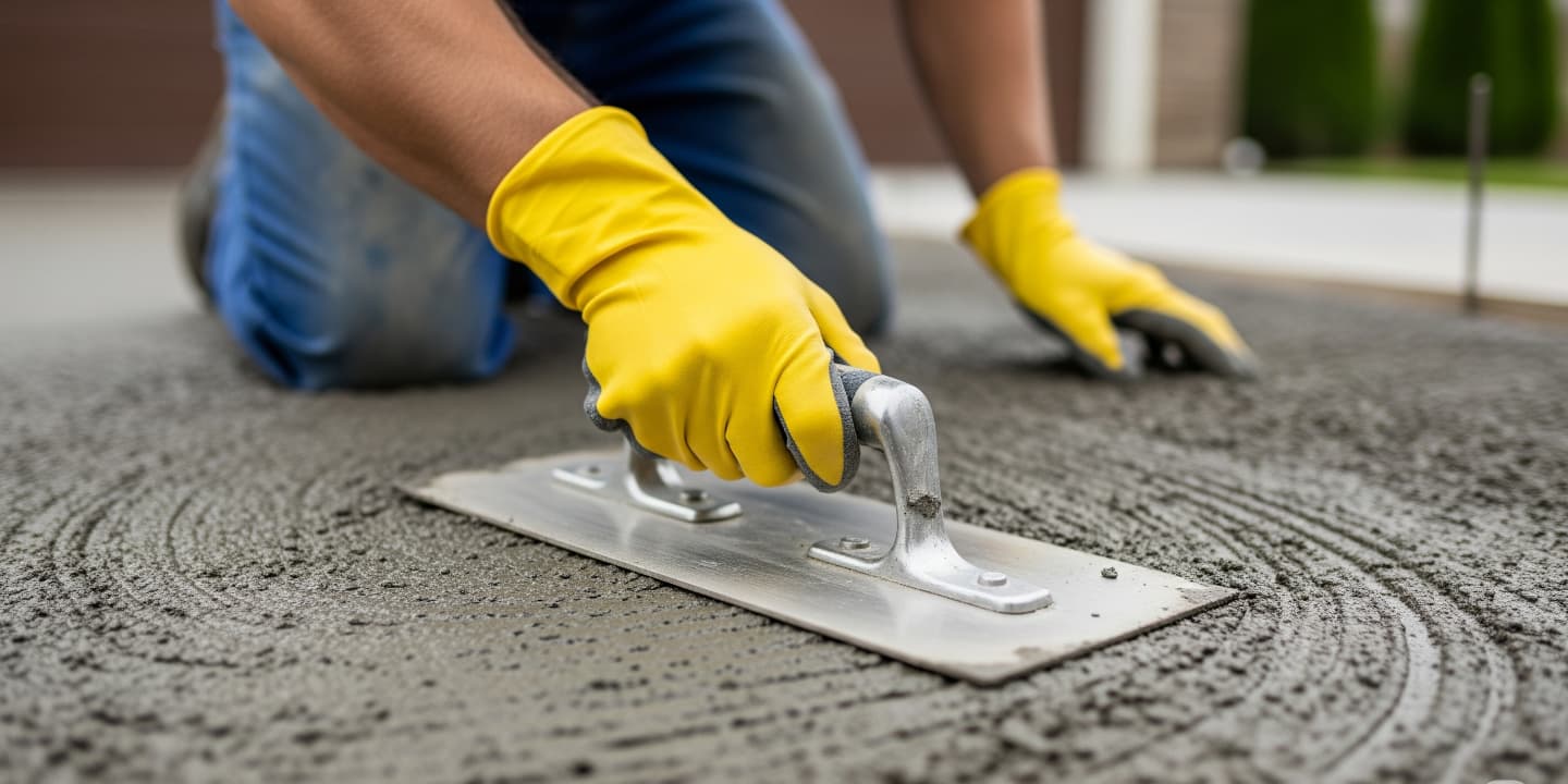 Concrete Driveway Crack Repair in Progress